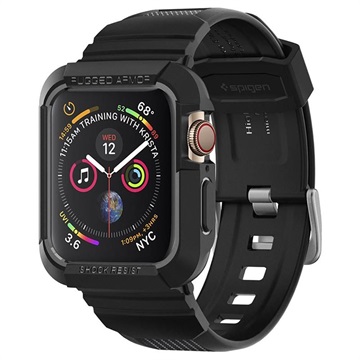 Spigen Rugged Armor Pro Apple Watch 7/SE/6/5/4 TPU Hülle - 44mm/45mm - Schwarz