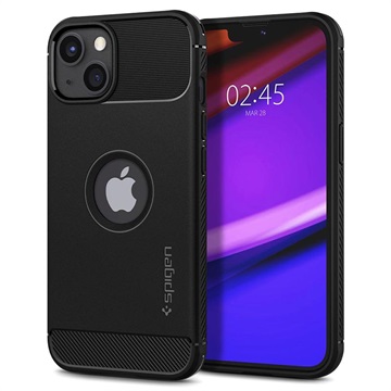 Spigen Rugged Armor iPhone 13 TPU Hülle - Schwarz