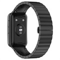 Huawei Watch Fit Edelstahlarmband mit Schmetterlingsschnalle - Schwarz