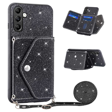 Stardust Samsung Galaxy A14/A14 5G Cover mit Kartensteckplatz - Schwarz