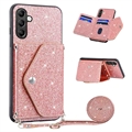 Stardust Samsung Galaxy A14 Cover mit Kartensteckplatz - Rosa