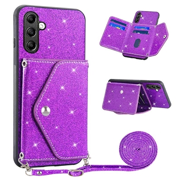 Stardust Samsung Galaxy A14/A14 5G Cover mit Kartensteckplatz - Purpur