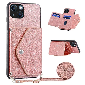 Stardust iPhone 14 Cover mit Kartensteckplatz - Rosa