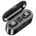 TWS F9 In-Ear Kopfhörer mit Ladehülle - IPX4 - Schwarz