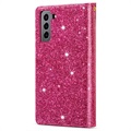 Starlight Serie Samsung Galaxy S22 5G Wallet Hülle - Hot Pink