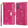 Starlight Serie Samsung Galaxy S22+ 5G Wallet Hülle - Hot Pink