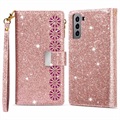 Starlight Serie Samsung Galaxy S22 5G Wallet Hülle - Roségold