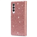 Starlight Serie Samsung Galaxy Z Fold4 5G Wallet Hülle - Roségold