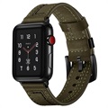 Apple Watch Series 7/SE/6/5/4/3/2/1 Stitched Lederarmband - 45mm/44mm/42mm - Grün