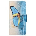 Style Series Nokia 5.4 Schutzhülle mit Geldbörse - Blau Schmetterling