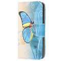 Style Series Samsung Galaxy Xcover 5 Schutzhülle mit Geldbörse - Blau Schmetterling