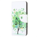 Style Series Samsung Galaxy Xcover 5 Schutzhülle mit Geldbörse - Blühender Baum / Grün