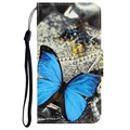 Style Series Samsung Galaxy A42 5G Wallet Hülle - Blau Schmetterling