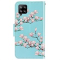 Style Series Samsung Galaxy A42 5G Wallet Hülle - Rosa Blumen