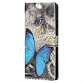 Style Series Samsung Galaxy S21 5G Wallet Hülle - Blau Schmetterling