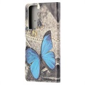 Style Series Samsung Galaxy S21 5G Wallet Hülle - Blau Schmetterling