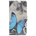 Style Series Samsung Galaxy A20e Wallet Hülle - Blau Schmetterling