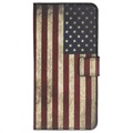 Style Series Samsung Galaxy A20e Wallet Hülle - Vintage Amerikanische Flagge