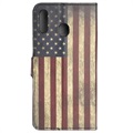 Style Series Samsung Galaxy A20e Wallet Hülle - Vintage Amerikanische Flagge