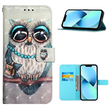 Style Serie iPhone 14 Pro Max Wallet Hülle - Eule
