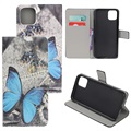 Style Series iPhone 11 Pro Wallet Hülle - Blau Schmetterling