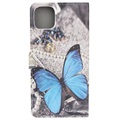 Style Series iPhone 11 Pro Wallet Hülle - Blau Schmetterling