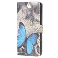 Style Series iPhone 13 Mini Schutzhülle mit Geldbörse - Blau Schmetterling