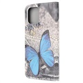 Style Series iPhone 13 Mini Schutzhülle mit Geldbörse - Blau Schmetterling