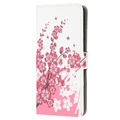 Style Series iPhone 13 Mini Schutzhülle mit Geldbörse - Rosa Blumen