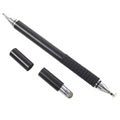 Stylish 3-in-1 Multifunktions Eingabestift & Kugelschreiber-Stift - Schwarz