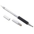 Stylish 3-in-1 Multifunktions Eingabestift & Kugelschreiber-Stift - Silber