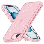 iPhone 16e Stylish Glitter Serie Hybrid Hülle - Rosa