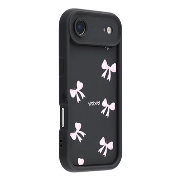 iPhone Air Stilvolle stoßfest TPU-Hülle mit erhöhten Kanten - Schwarz / Schleife