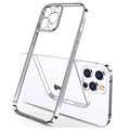 Sulada Plating Frame iPhone 12 Pro Max TPU Hülle - Silber / Durchsichtig