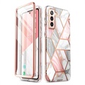 Supcase Cosmo Samsung Galaxy S22 5G Hybrid Hülle - Rosa Marmor