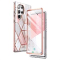 Supcase Cosmo Samsung Galaxy S22 Ultra 5G Hybrid Hülle - Rosa Marmor