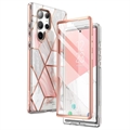 Supcase Cosmo Samsung Galaxy S23 Ultra 5G Hybrid Hülle - Rosa Marmor
