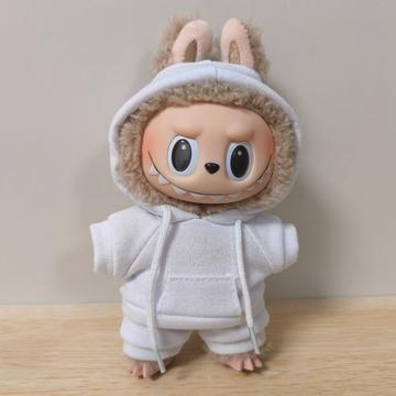 Labubu Puppe 17cm Jogginganzug Outfit Set - Weiß