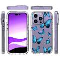 Sweet Armor Serie iPhone 14 Pro Hybrid Hülle - Blauer Schmetterling