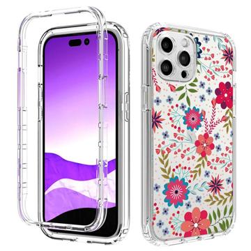 Sweet Armor Serie iPhone 14 Pro Hybrid Hülle - Bunte Blumen