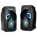 T-Wolf S11 Stereo PC-Lautsprecher mit RGB-Beleuchtung - Schwarz