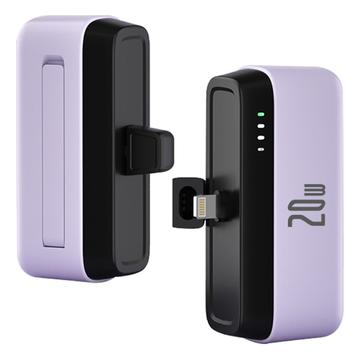 T160 Mini Portable Lightning Power Bank - PD 20W, 5000mAh - Lila