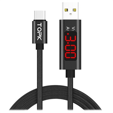 TOPK AC27 USB-C Data & Ladekabel mit LCD Display - 1m