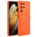 Samsung Galaxy S23 Ultra 5G TPU Hülle mit Kartenhalter - Orange