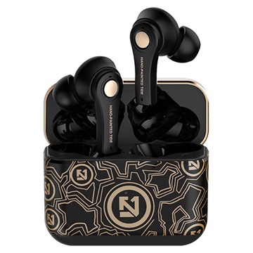 TS-100 Graffiti TWS Ohrhörer mit Bluetooth 5.0 - Schwarz / Gold