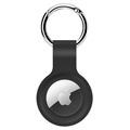 Puro Icon Apple AirTag Silikonhülle mit Schlüsselbund - Schwarz