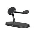 Tech-Protect A12 3-in-1 MagSafe Wireless Charger 15W mit integrierter LED-Lampe (Offene Verpackung - Bulk Befriedigend) - Schwarz