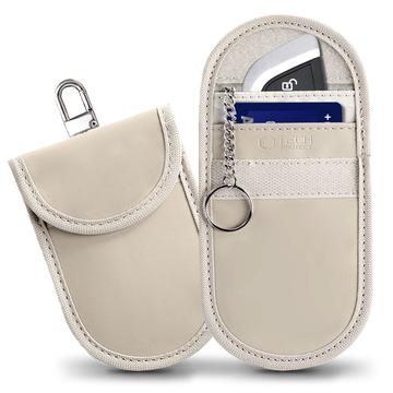 Tech-Protect KLR100 RFID-Blockierung Autoschlüssel-Etui mit Kartenhalter - Caffe Latte