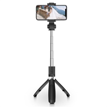 Tech-Protect L01S Bluetooth Selfie Stick mit Stativ - Schwarz