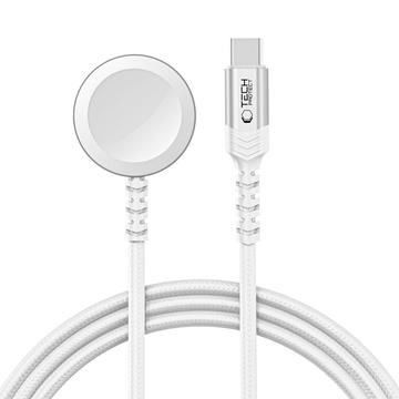 Tech-Protect MC01 UltraBoost Magnetisches Ladegerät für Apple Watch mit 120cm Typ-C Kabel - Weiß